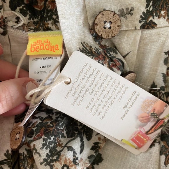 NWT Agua Bendita Menta Papier Sundress with Bow Back - Picture 7 of 8